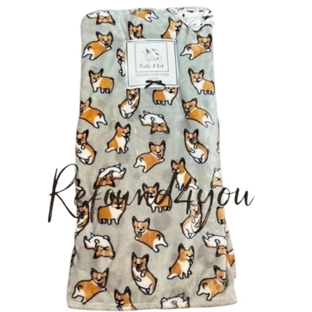 PETS - Pickle & Dot - ‘Corgi’ 60 x 70” plush throw. NWT. Firm! Last one!